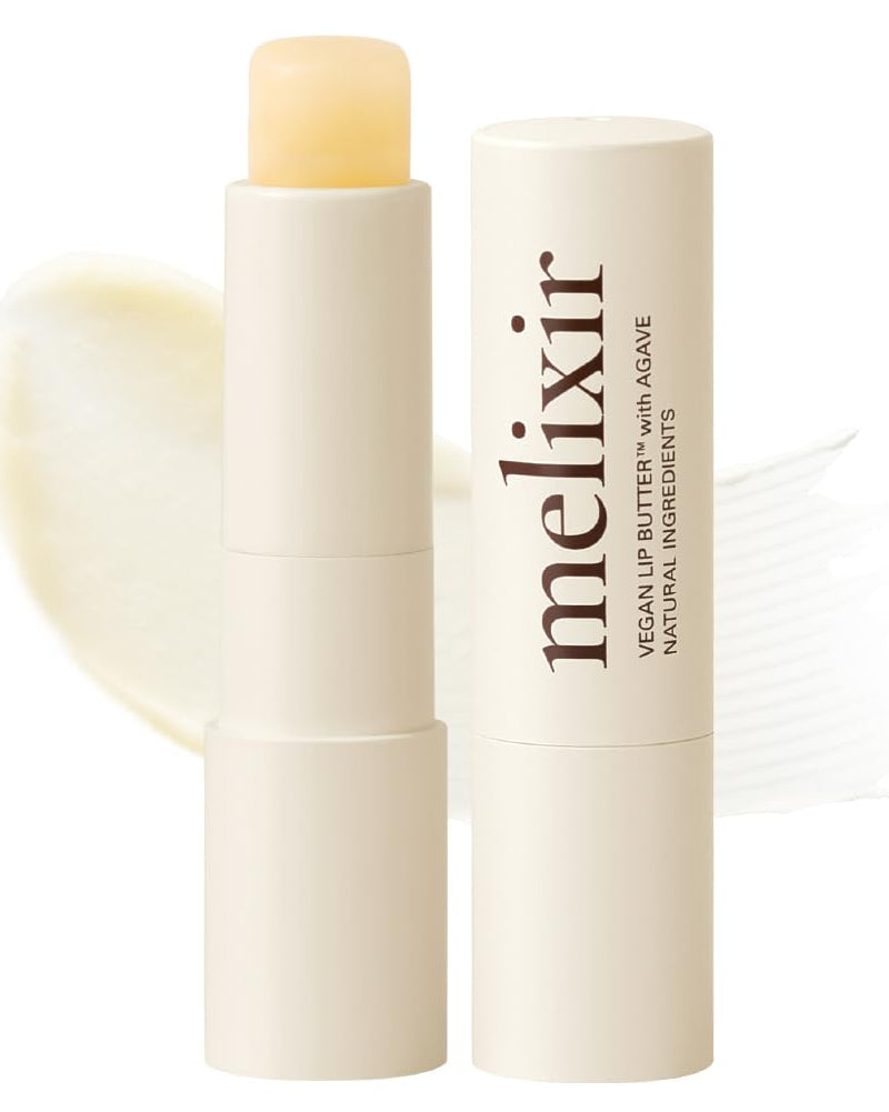 Melixir vegan lip butter on a white background