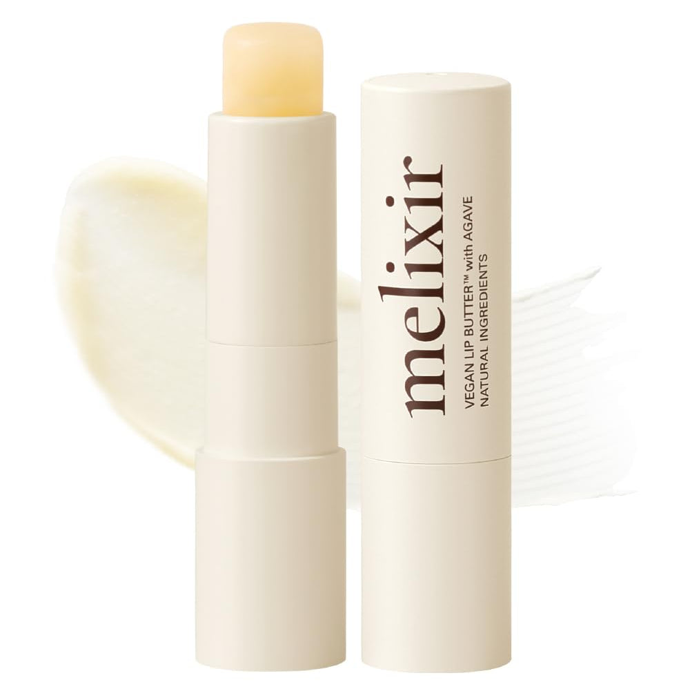 Melixir vegan lip butter on a white background