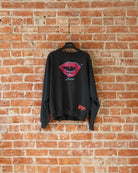 Smile Crewneck in Charcoal, front view.