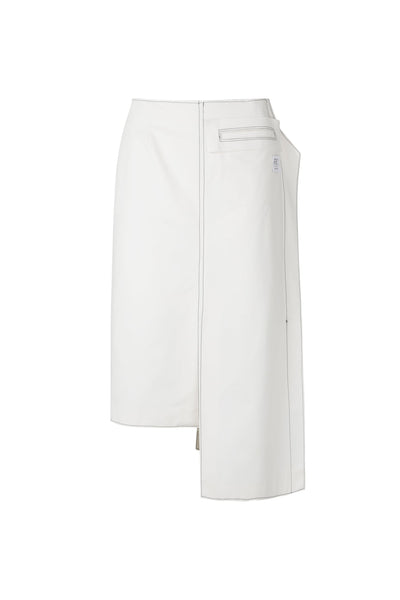 Asymmetry Linen Midi Skirt