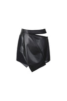 Recycled Leather Asymmetric Short Skirt - Recode Global