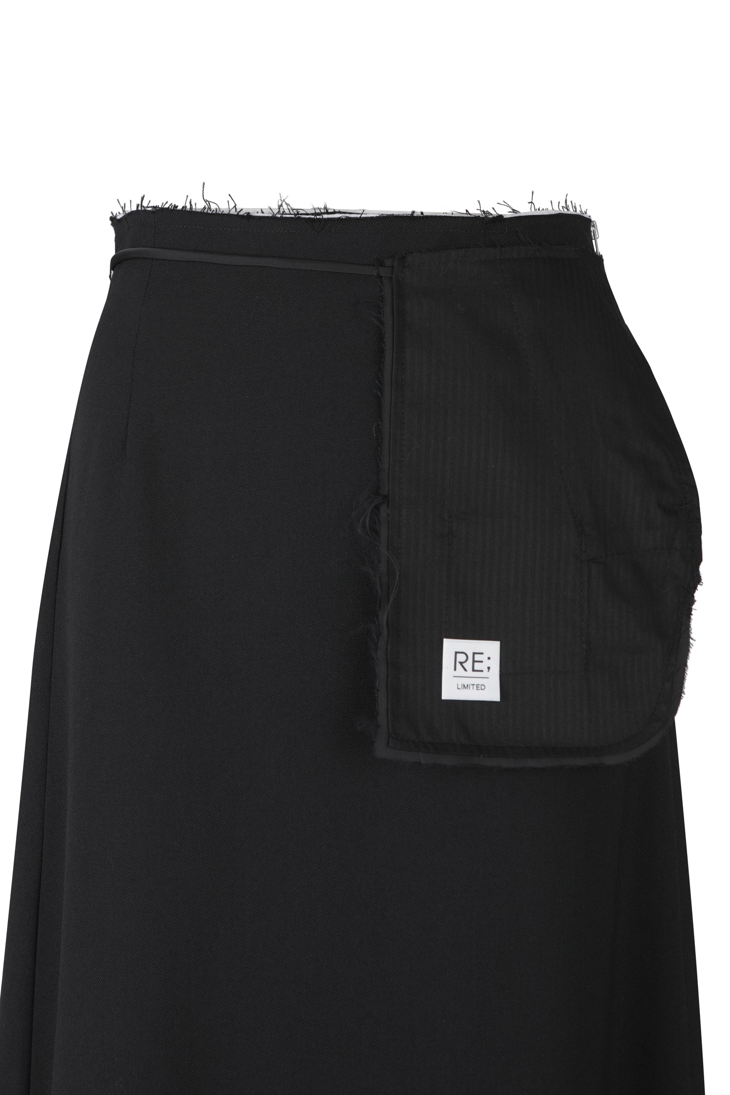 Raw Edge Detail Flare Long Skirt - Recode Global