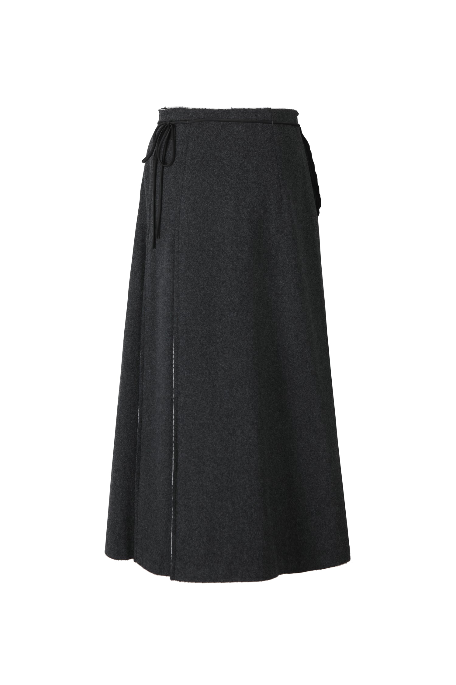 Raw Edge Detail Flare Long Skirt - Recode Global