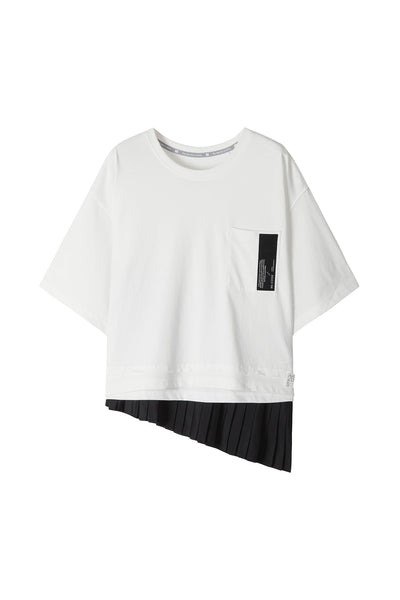 Back pleats hybrid T-shirt